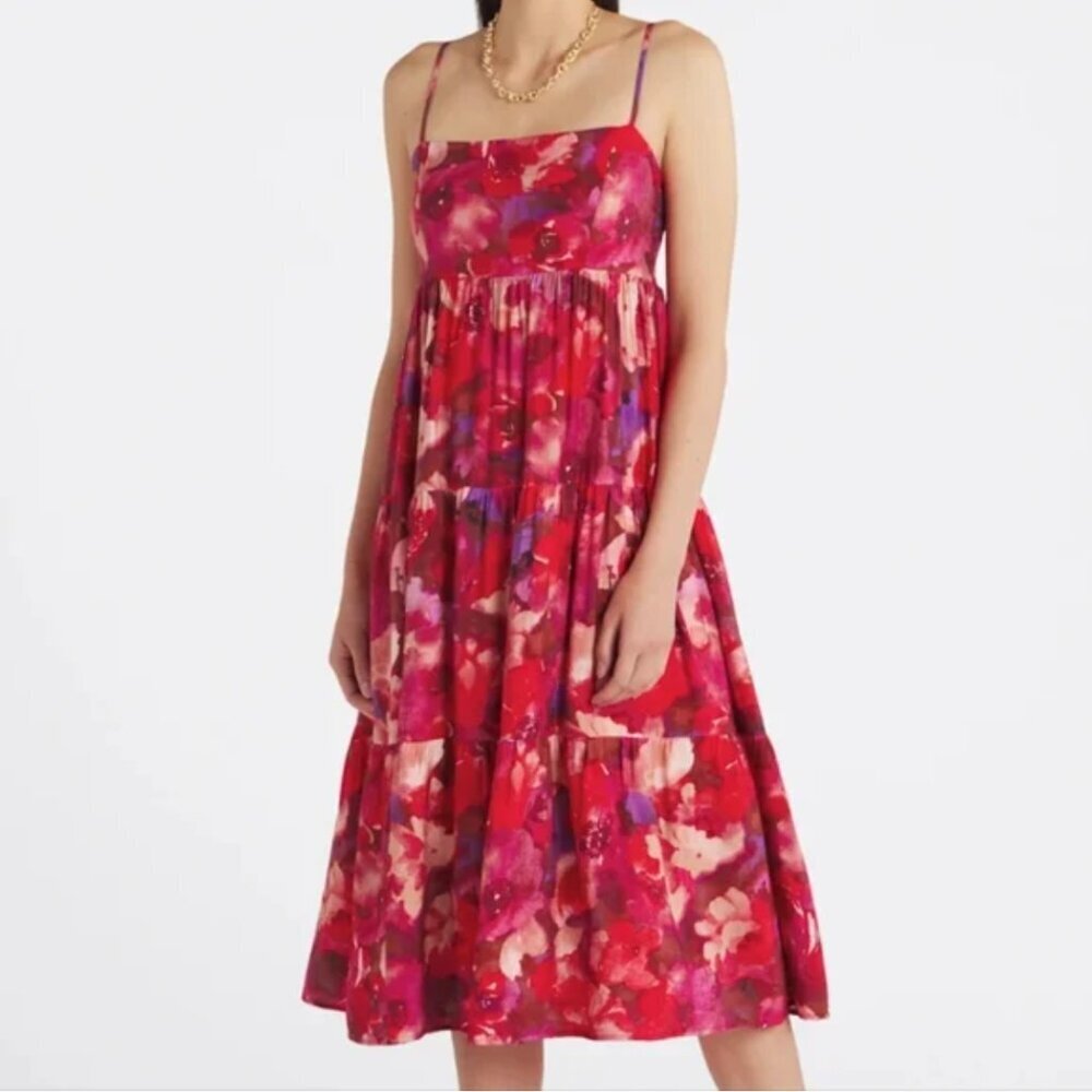 Gilli Magenta Arabella Tiered Maxi Dress Size M NEW WITH TAG!